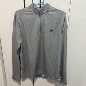 Adidas Heather Gray Half-Zip Top